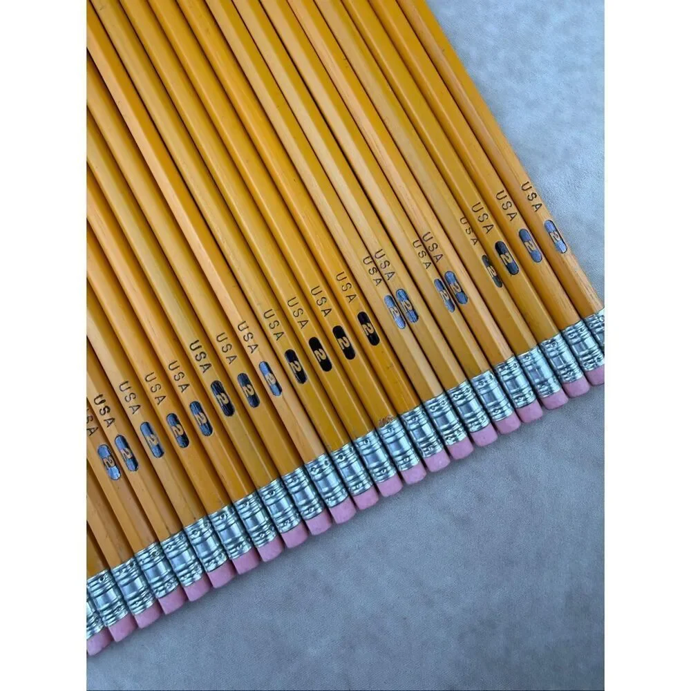 Vintage USA Made Pencils Lot of 24 Unused #2 Yellow Wood